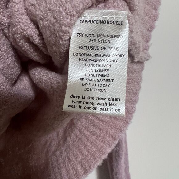 Toad & Co. Wool Blend Cappuccino Boucle Ballet Wrap Sweater Size Small - Picture 6 of 7